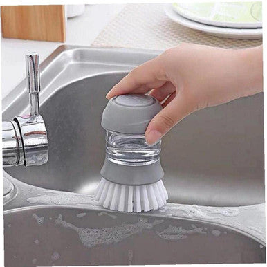 Soap Dispensing Cleaning Pot Brush With Holder - Mega Cart