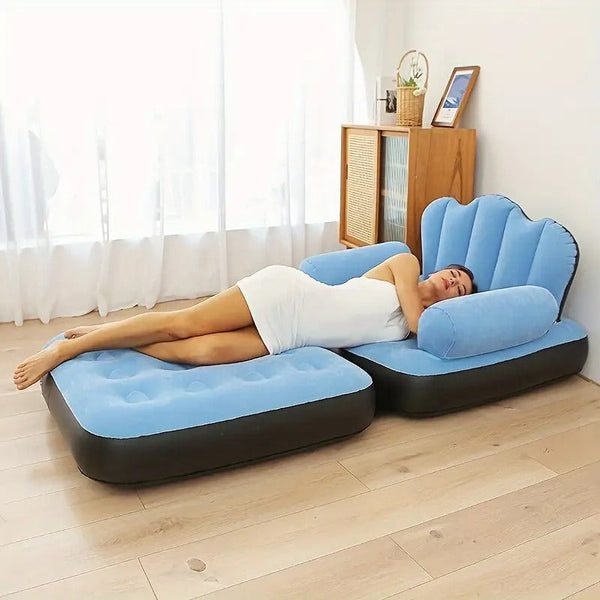 Compact & Foldable Inflatable Sofa with Armrest