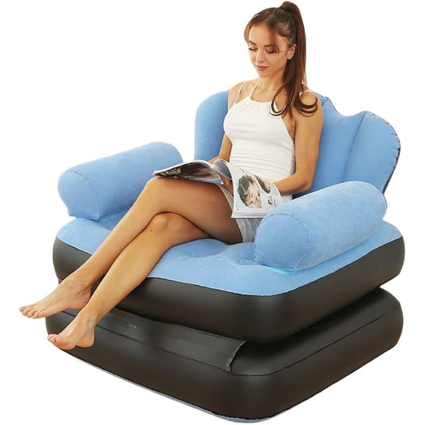 Compact & Foldable Inflatable Sofa with Armrest