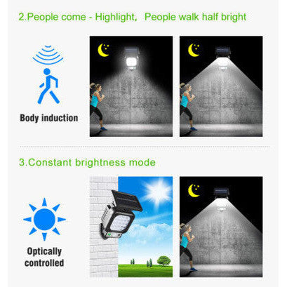 Solar-Powered Sensor Street Lamp for Outdoor Use - Mega Cart
