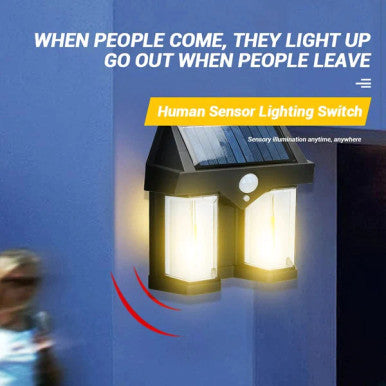 Solar-Powered Waterproof LED Wall Lamp for Outdoor Use - Mega Cart