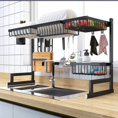 Stainless Steel Large Canopy Dish Rack & Kitchen Organiser - Mega Cart