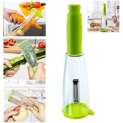 Stainless Steel Peeler with Storage Box for Fruits & Veggies - Mega Cart