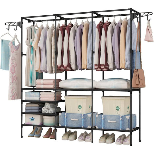 Triple Closet Rack for Space Saving Storage - Mega Cart