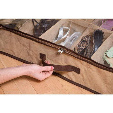 Under Bed Shoe Organiser - Soft, Durable, Holds 12 Pairs - Mega Cart