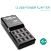 12-Port USB Charging Station with LED