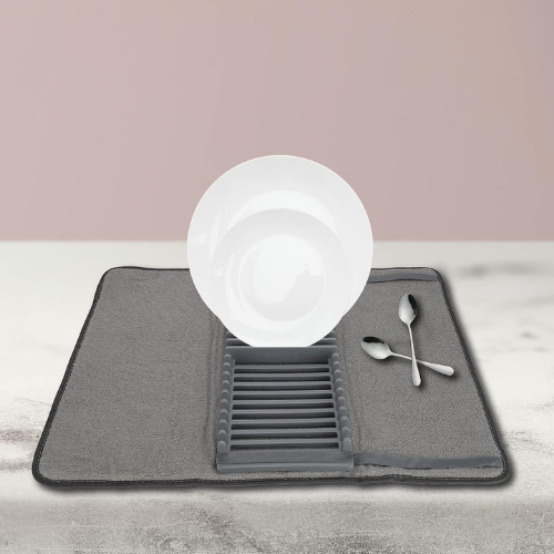 Utensil Drying Rack with Microfiber Cloth - Mega Cart