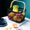Versatile Mesh Storage Basket with Wooden Handle - Mega Cart