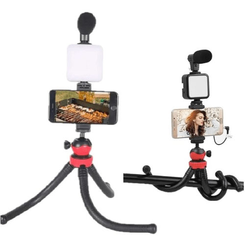 Video Making Tripod Fill Light with Microphone - Mega Cart