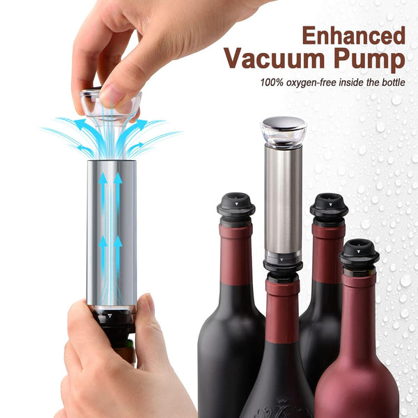 Wine Vacuum Pump with 4 Stoppers - Mega Cart