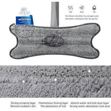 X-Type Microfibre Floor Mop with Extendable Handle and 360° Swivel - Mega Cart